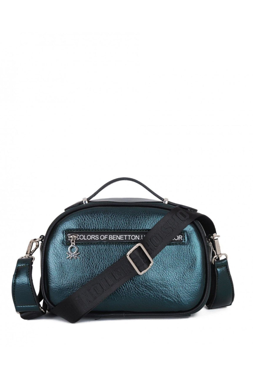 Benetton Çok Bölmeli Çapraz Askılı Kadın Çantası Petrol
