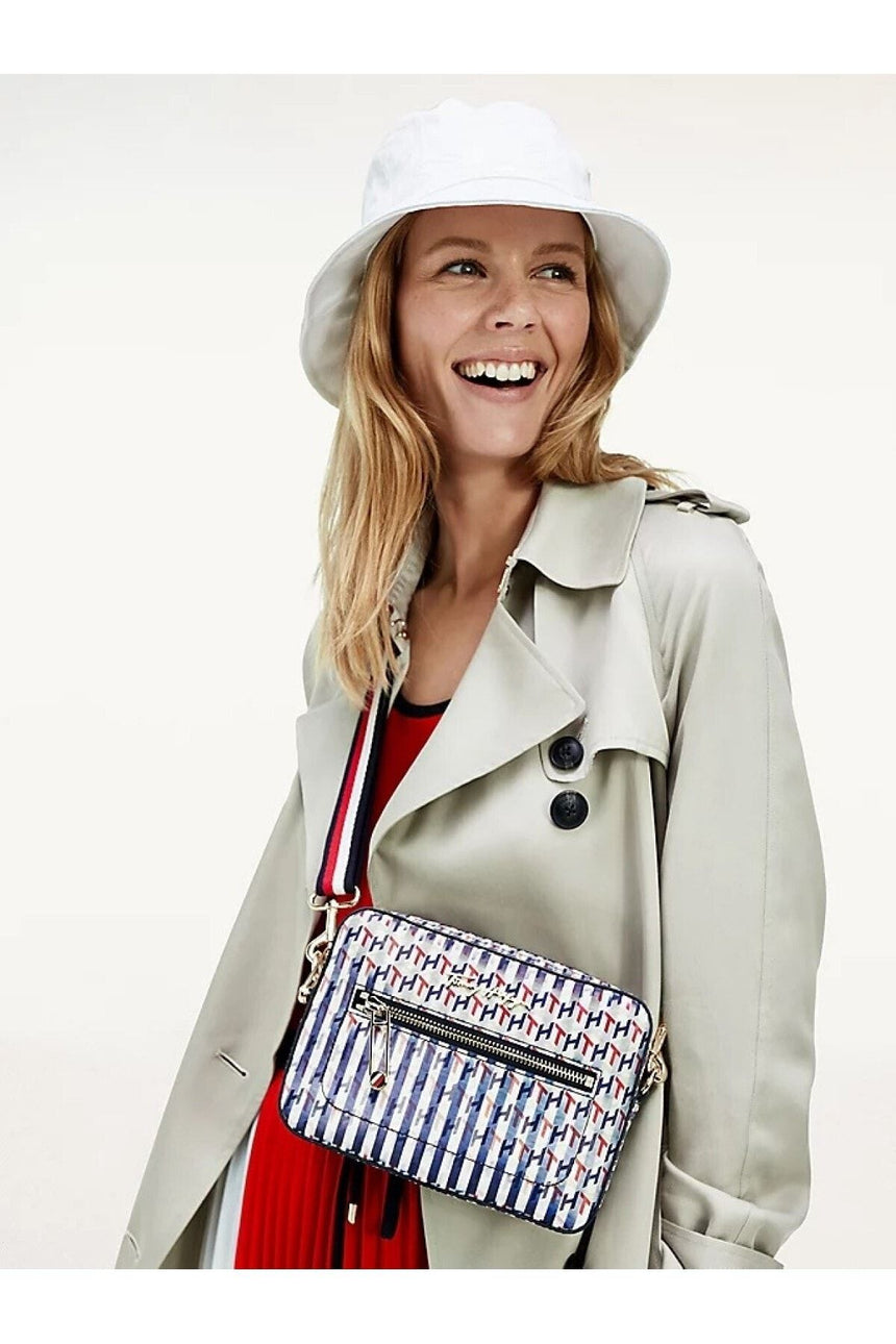 Tommy Hilfiger Iconik Tommy Camera Bag Kadın Omuz Çantası Blue Ink Monogram