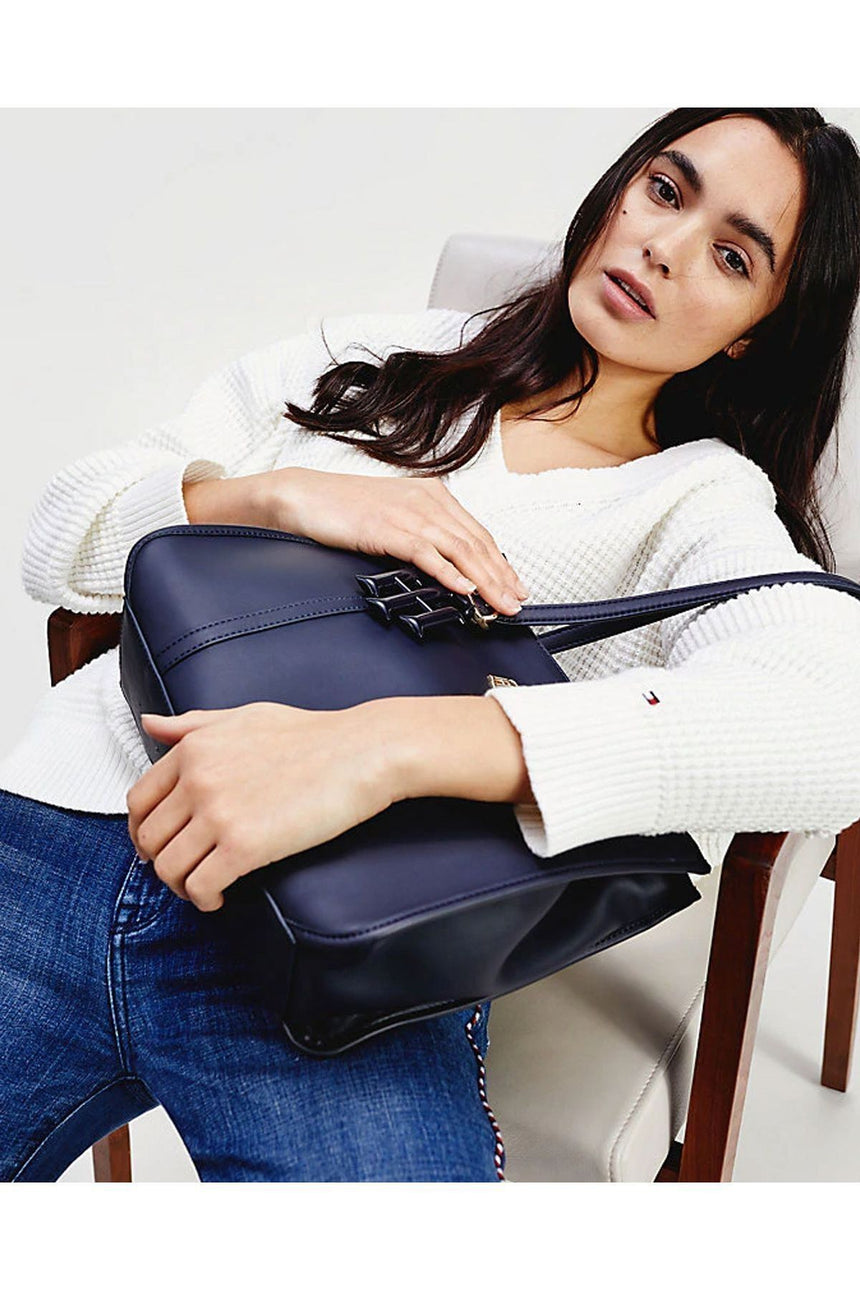 Tommy Hlifiger Th Chic Small Satchel Kadın El Çantası Sky Captain