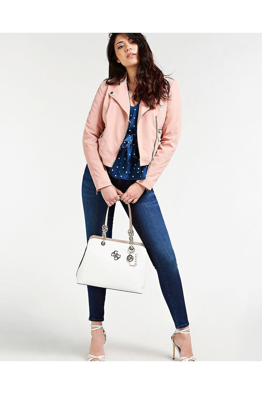 Guess Chic Shine Lrg Grlfr Kadın Omuz Çantası White Multi