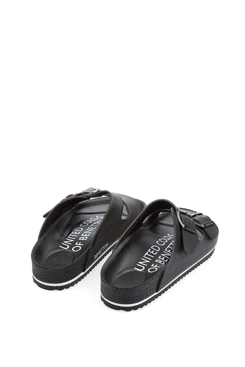 Benetton Bağcıklı Erkek Terlik Siyah