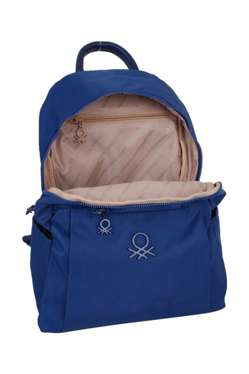 Benetton Metal Logolu Kadın Sırt Çantası Lacivert