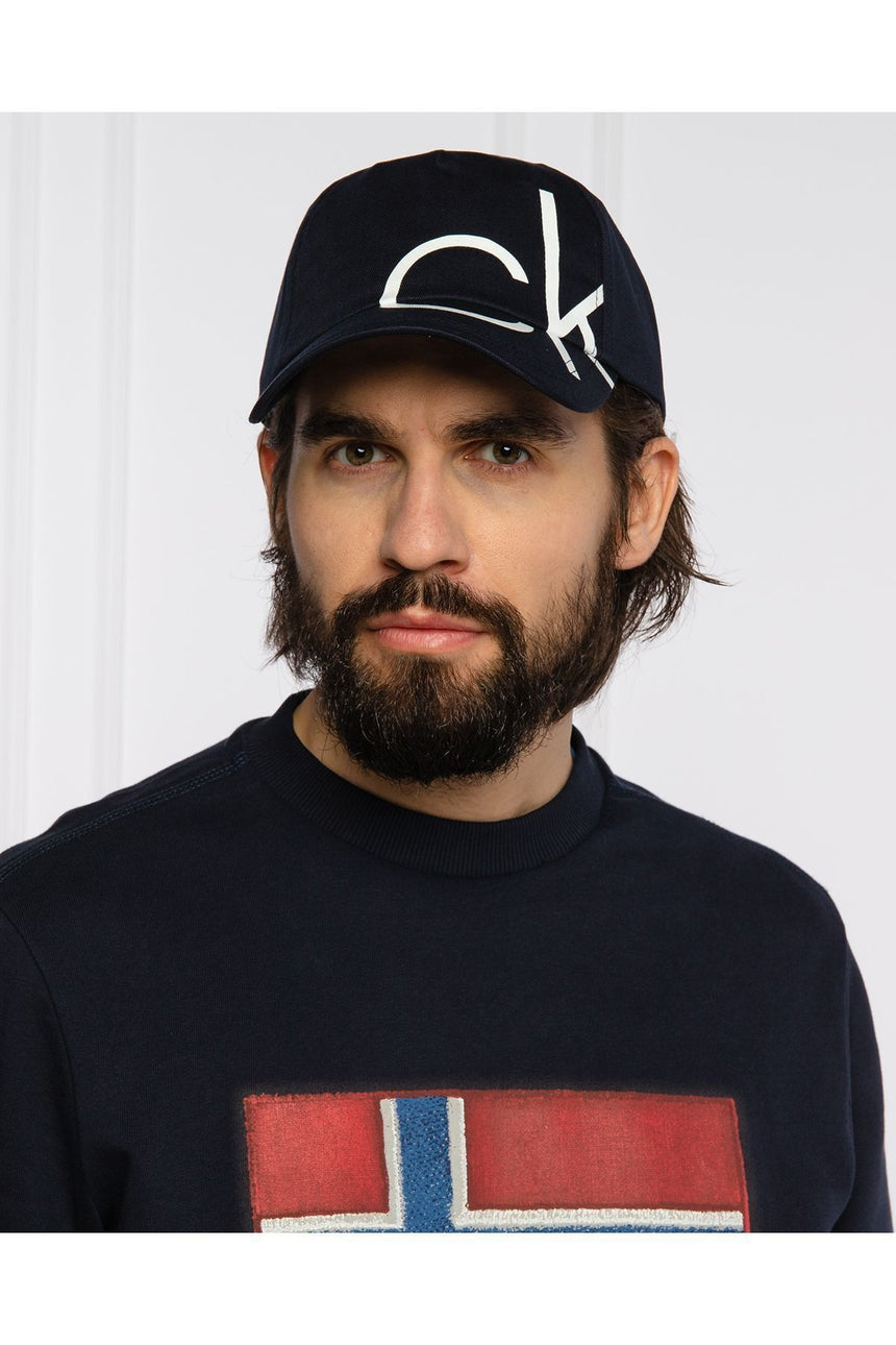 Calvin Klein Oversized Logo Erkek Şapka Ck Navy