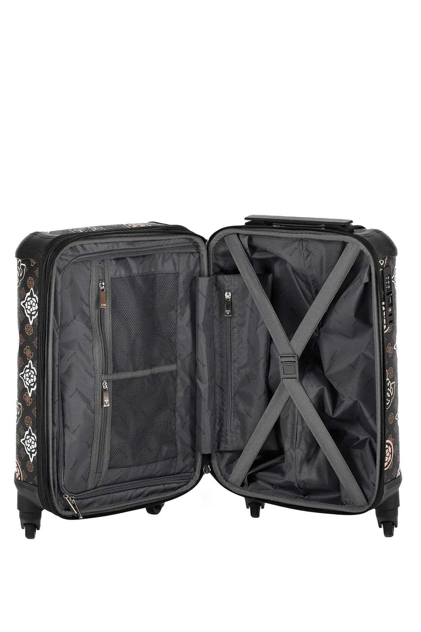 Guess House Party 18 In 4-Wheele Kabin Boy Valiz Brown Logo