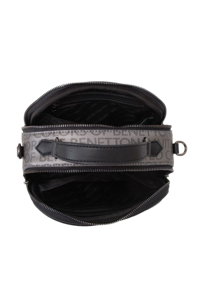 Benetton Klasik Small Çapraz Askılı Kadın Çantası Platin - Siyah