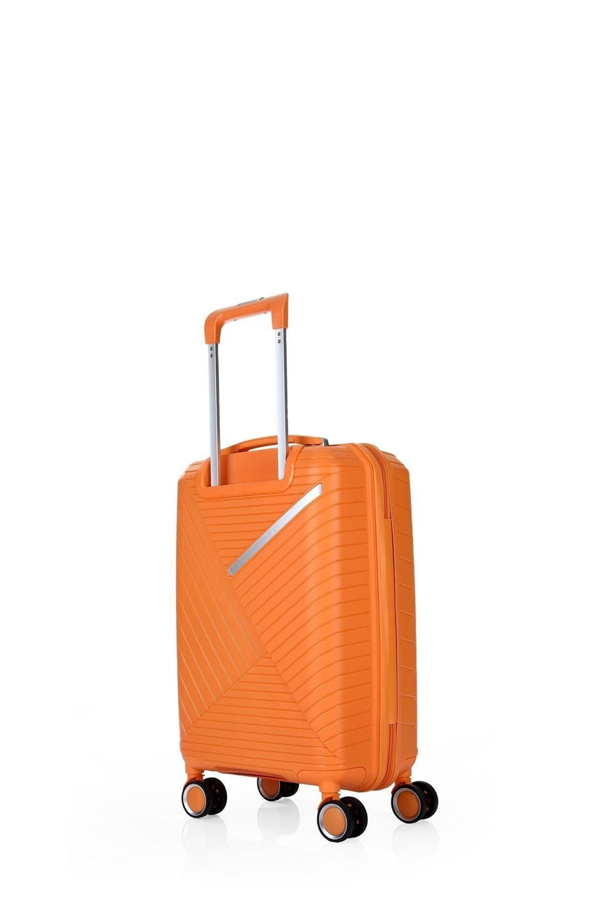 ÇÇS Diagonal Çizgili 55 cm Kabin Boy Valiz Turuncu