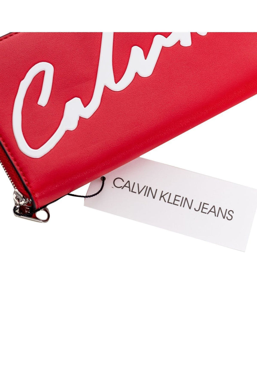 Calvin Klein Sculpted Zip Around Kadın Cüzdanı RACING RED