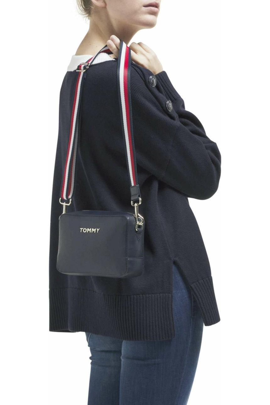 Tommy Hilfiger Iconic Tommy Camera Bag Çapraz Askılı Kadın Çantası Sky Captain