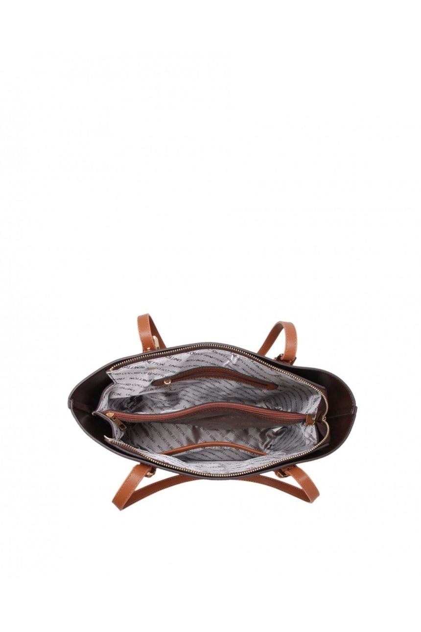 Benetton Mono Kemer Kulplu Kadın Kol Çantası Kahve - Taba