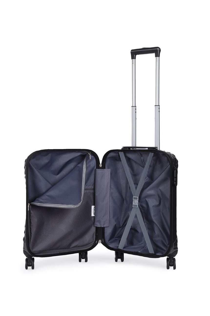 ÇÇS Kroko Kabartma Yüzey Kabin Boy Valiz Siyah