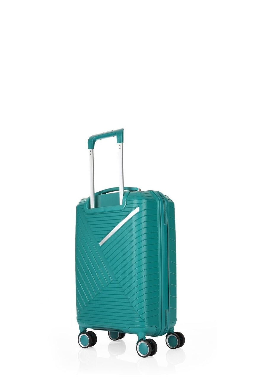 ÇÇS Diagonal Çizgili 55 cm Kabin Boy Valiz Turkuaz