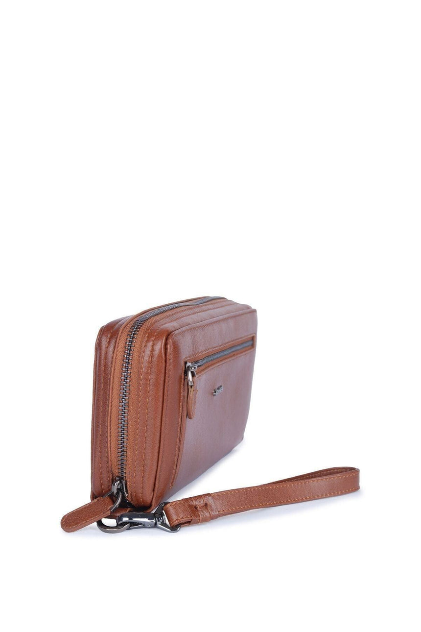 Grande Çok Gözlü Büyük Boy Kadın El Portföyü Taba