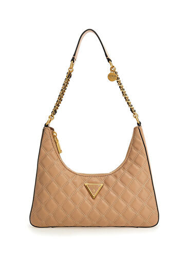 Guess Gıully Top Zıp Kadın Omuz Çantası Beige