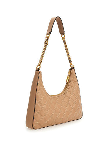 Guess Gıully Top Zıp Kadın Omuz Çantası Beige