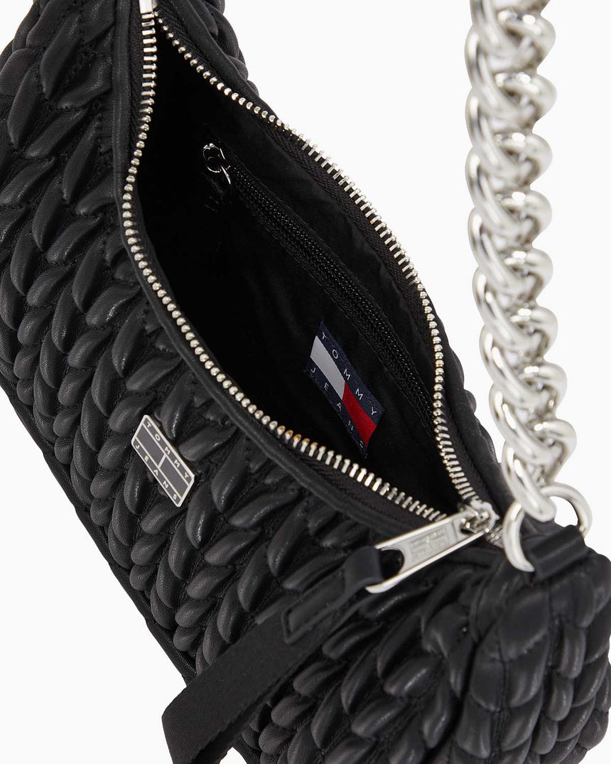 Tommy Hilfiger Iconic Quilted Omuz Çantası Black