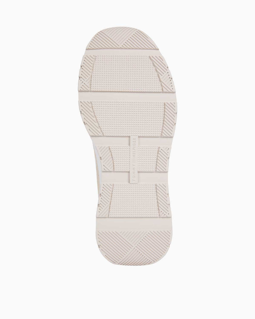 Tommy Hilfiger Casual Fashion Runner Sneaker White Beige