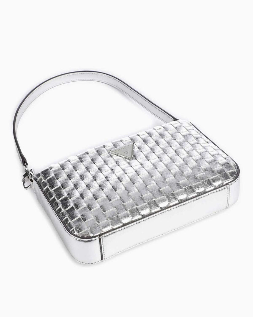 Guess Twiller Mini Shiny Omuz Çantası Silver