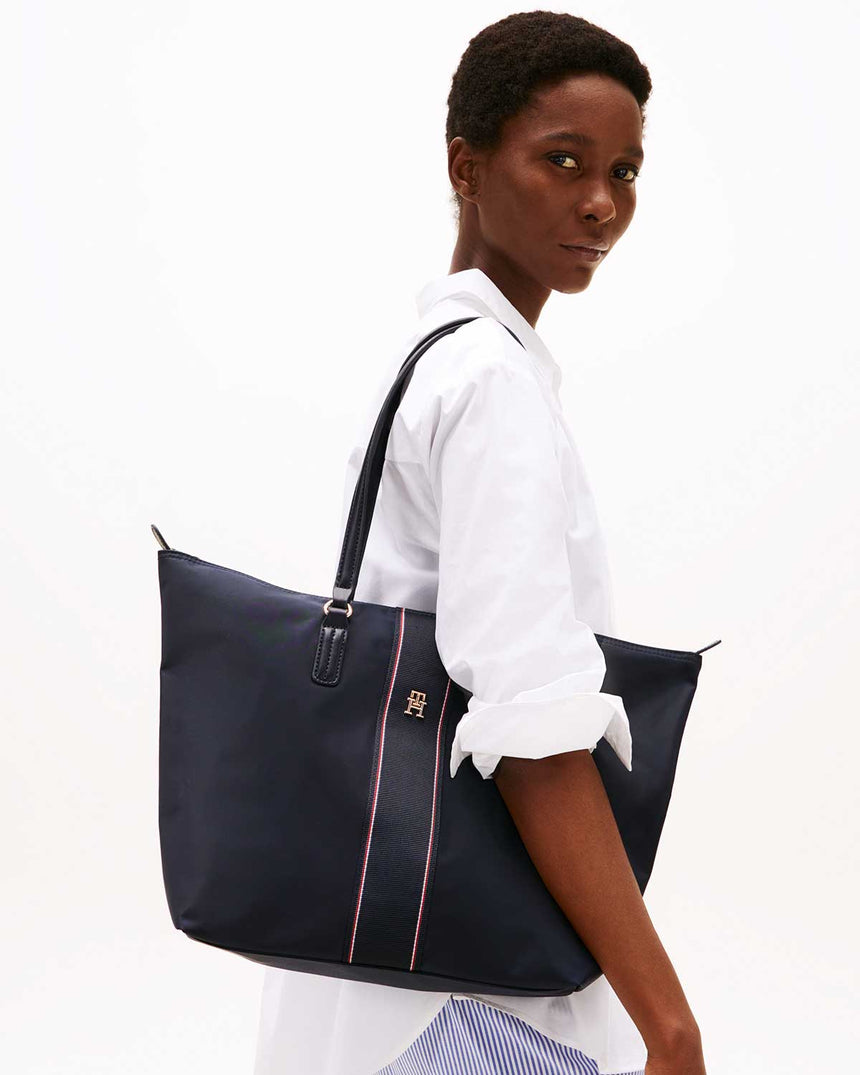 Tommy Hilfiger Poppy Tote Corp El Çantası Space Blue Corp