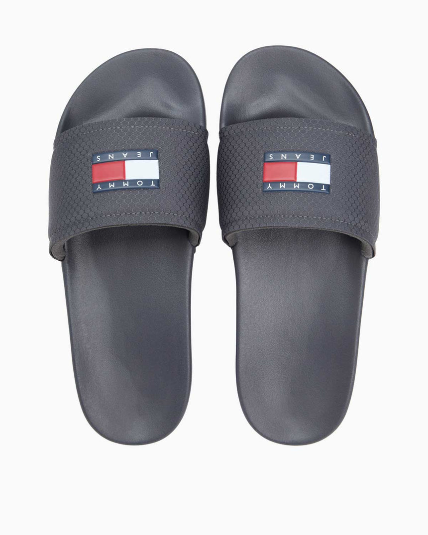 Tommy Hilfiger Aqua Pool Slide Erkek Terlik Washed Black