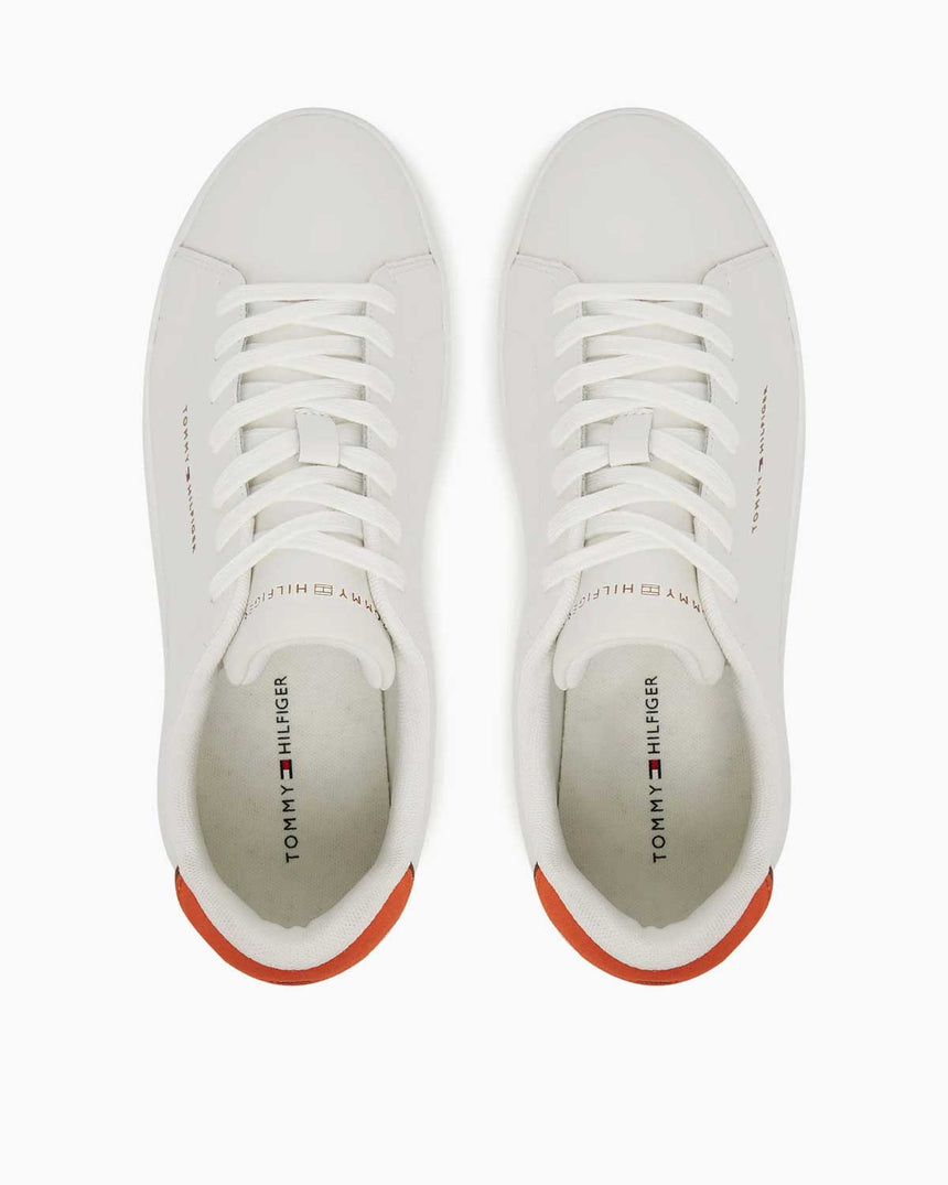Tommy Hilfiger Court Detail Essential Sneaker Ecru/Brilliant Orange