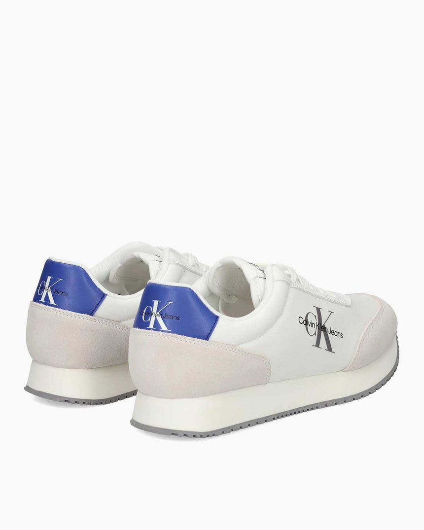 Calvin Klein Retro Runner Low Top Sneaker Bright White/Sapphire Blue
