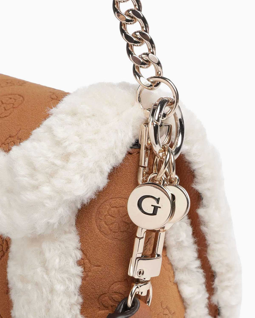 Guess Davika Flap Omuz Çantası Cognac