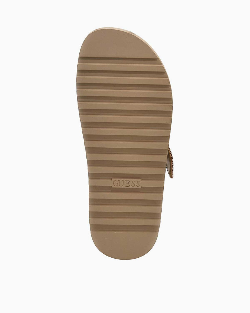 Guess Fatema2 Logolu Terlik Beige / Brown