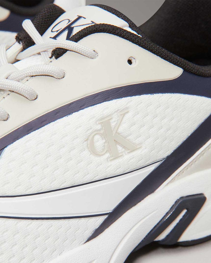 Calvin Klein Retro Tennis Sneaker Bright White/Calvin Navy/Silver