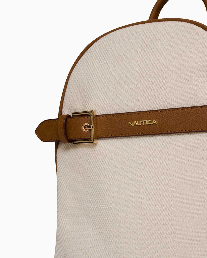 Nautica Kemer Detaylı Sırt Çantası Bej - Taba
