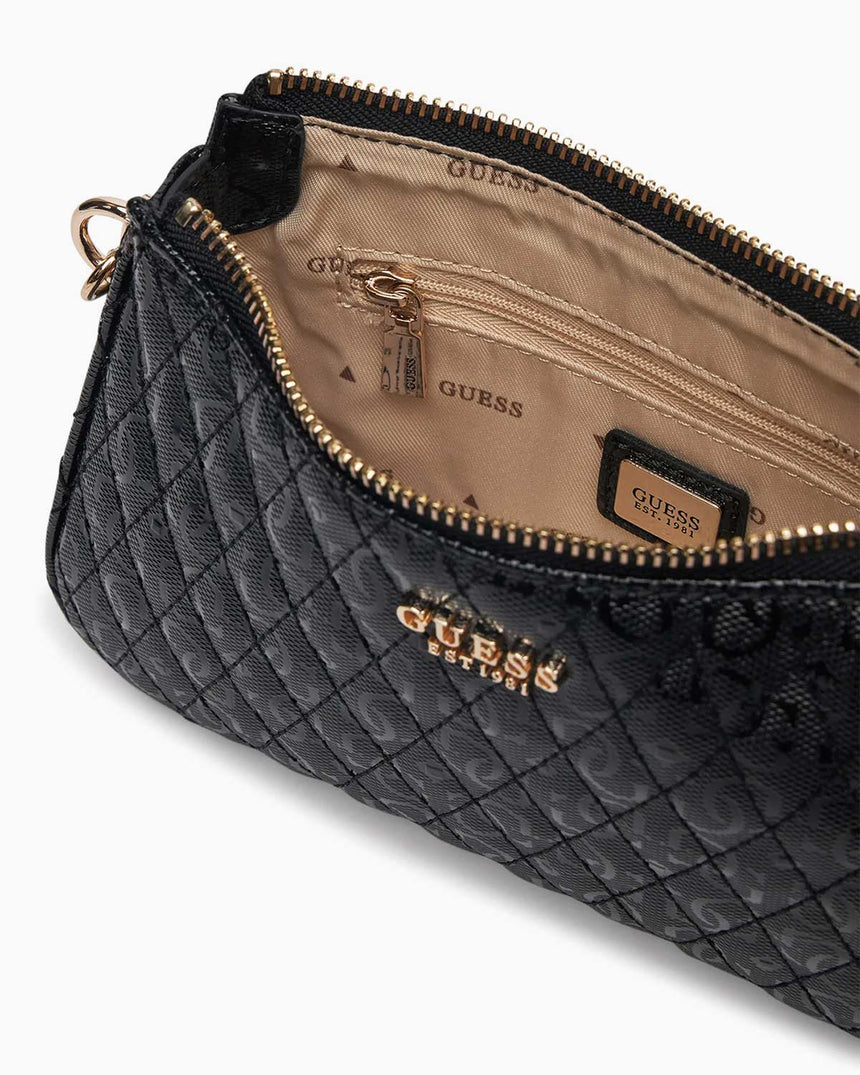 Guess Betula Zincir Detaylı Parlak Mini Çapraz Askılı Çanta Black