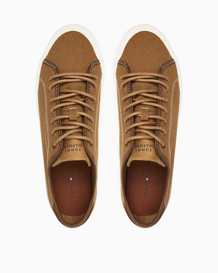 Tommy Hilfiger Güçlendirilmiş Kanvas Erkek Sneaker Rooted Brown