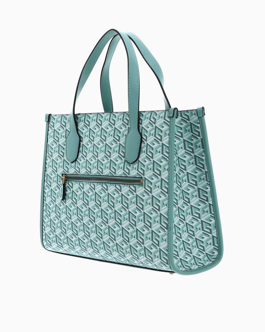 Guess Silvana 2 Compartmen El Çantası Turquoise Logo