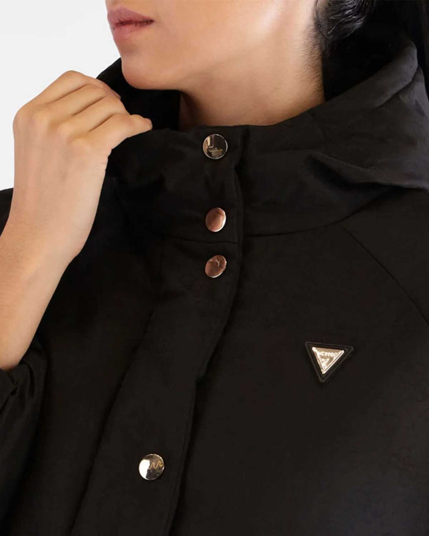 Guess Jacke Jakarlı Kadın Aktif Şişme Mont 4G JACQUARD JBLK MON