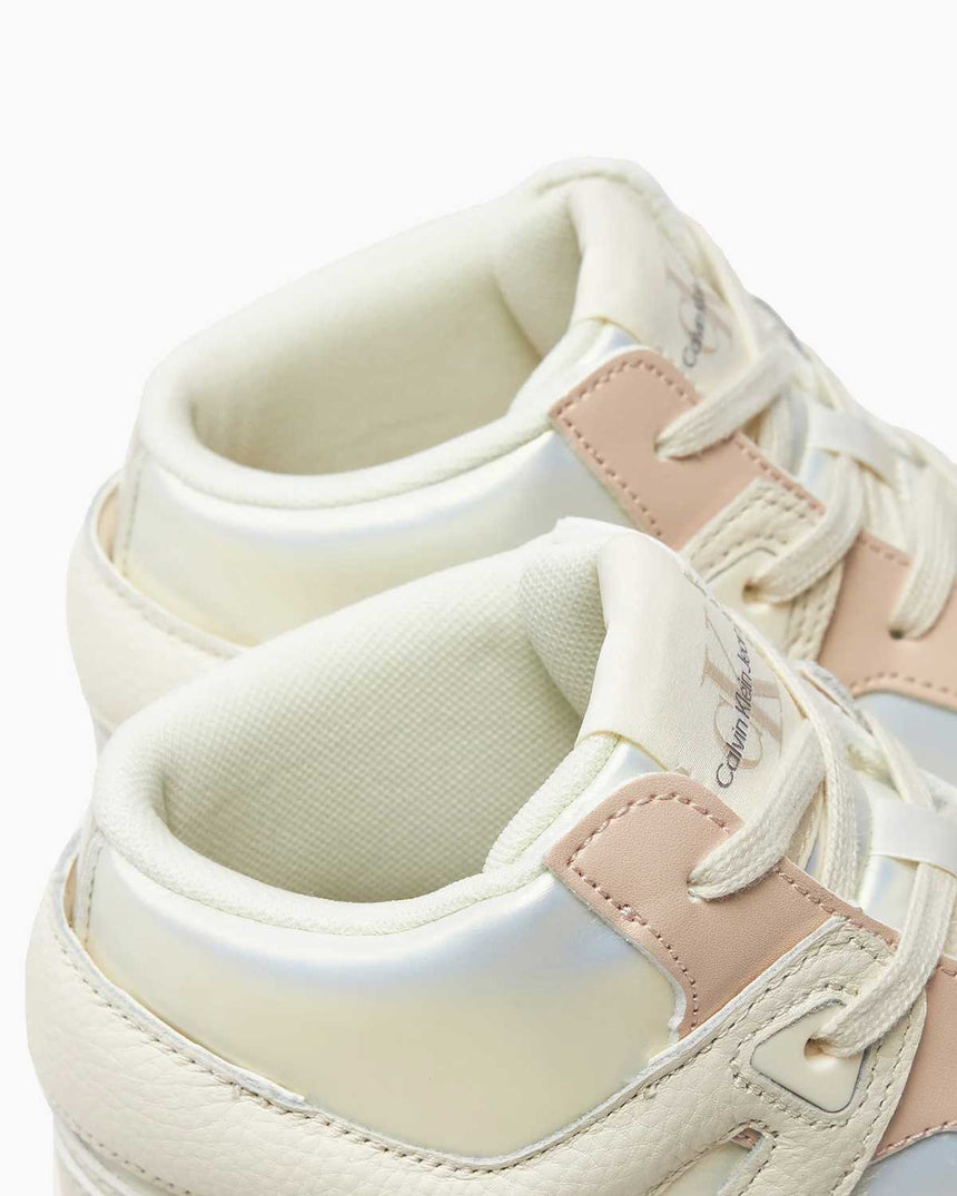Calvin Klein Basket Cupsole High Mix Kadın Sneaker Creamy White/Eggshell/Whisper Pink
