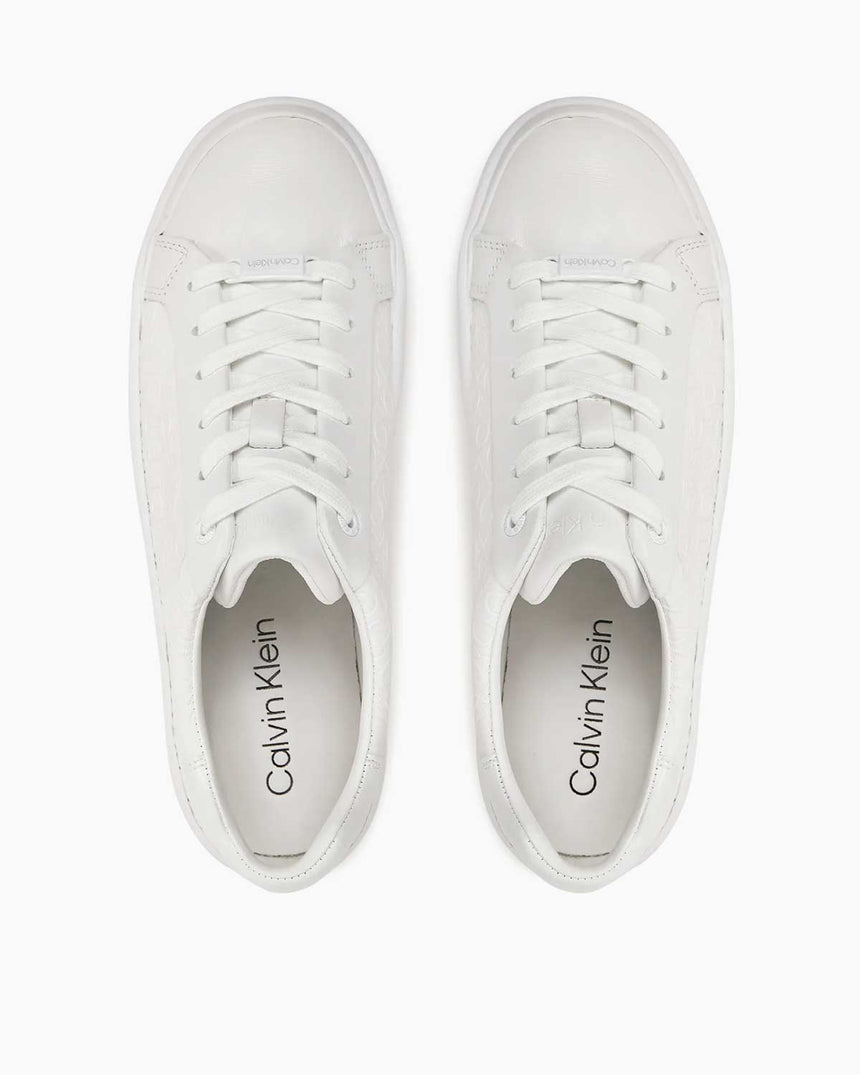 Calvin Klein Lace Up Mono Baskılı Sneaker White