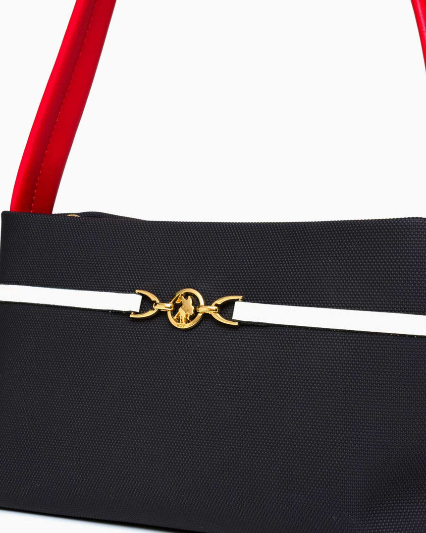 Us Polo Assn Aksesuar Detaylı Omuz Çantası Lacivert - Kırmızı - Beyaz