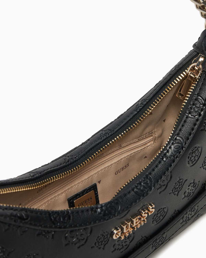 Guess Zarela Zincir Detaylı Omız Çantası Black Logo