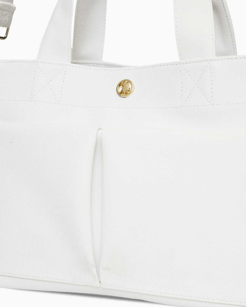 Us Polo Assn Kalın Askı Detaylı El Çantası Beyaz