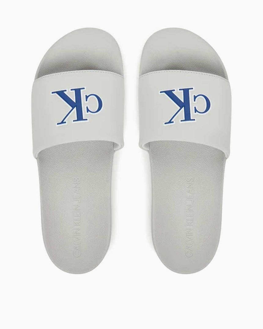 Calvin Klein Miami Erkek Terlik Oyster Mushroom/Pilgrim Blue