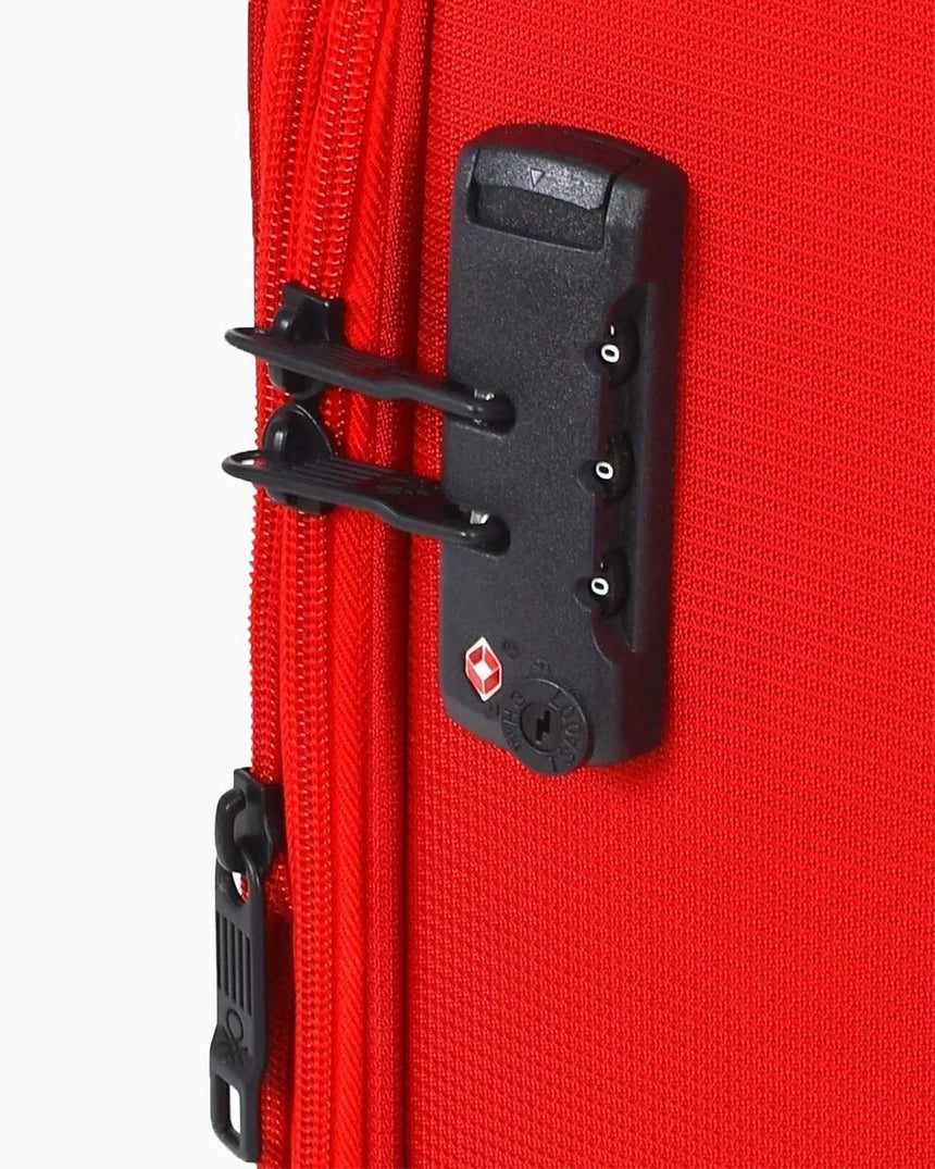 Benetton Logo Detaylı Büyük Boy Kumaş Valiz Kırmızı