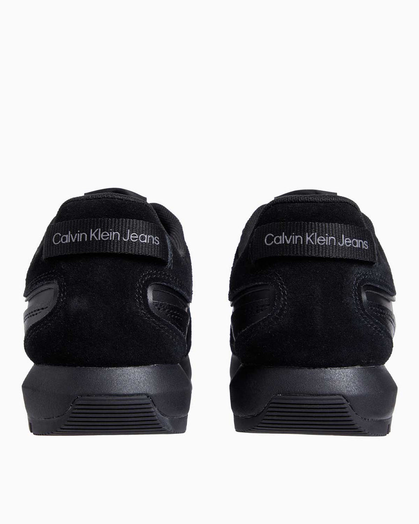 Calvin Klein Toothy Runner Low Top Süet Sneaker Triple Black