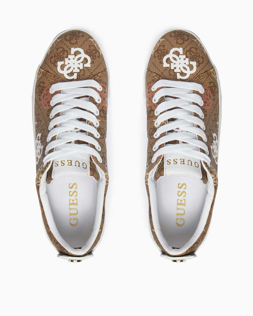 Guess Gianele Peony Logo Sneakers Beige / Brown