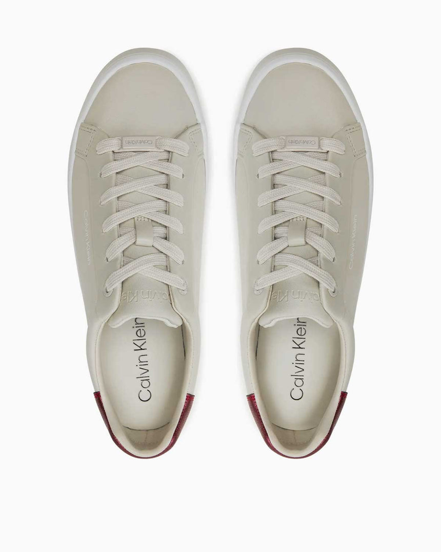 Calvin Klein Vulc Lace Up Saff Fox W/Met Bt Kadın Sneaker Dk Ecru/Brick Red