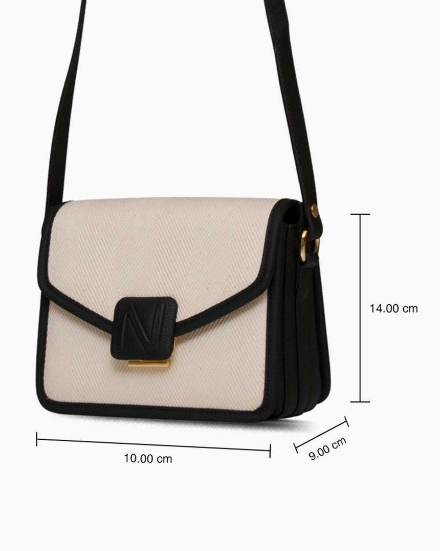 Nautica Logolu Omuz Çantası Bej - Siyah