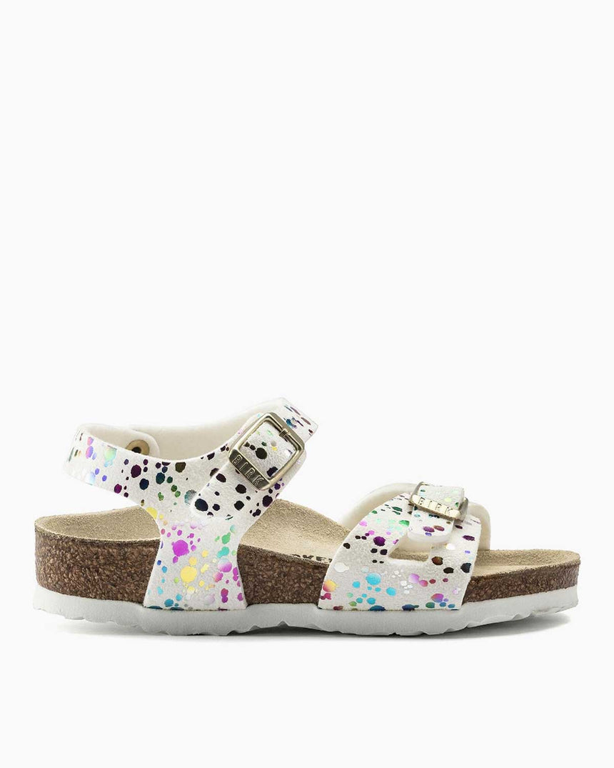 Birkenstock Rio Kids MF Kız Çocuk Terliği Confetti White Pop