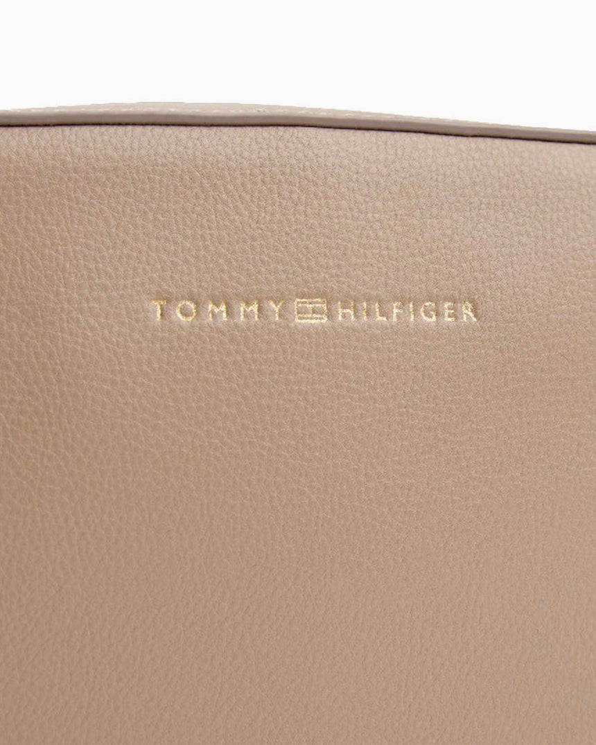Tommy Hilfiger Logo Bantlo Kadın Kamera Çantası Coastal Taupe