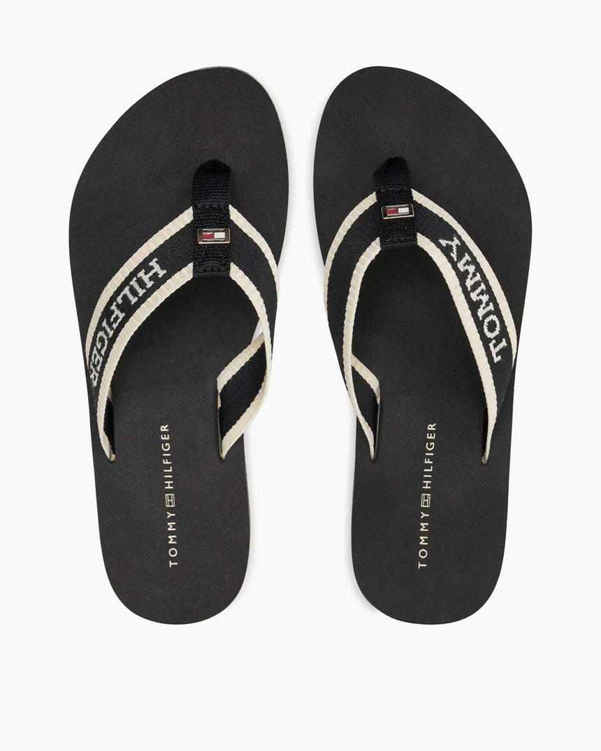 Tommy Hilfiger Webbing Pool Slide Kadın Parmak Arası Terlik Black