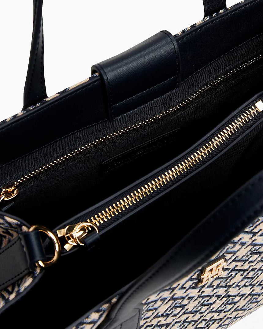 Tommy Hilfiger Jakarlı Kadın Omuz Çantası Space Blue