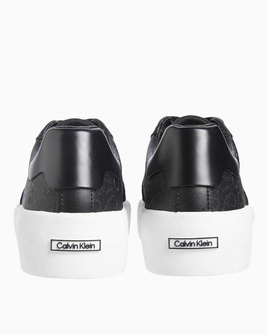 Calvin Klein Logolu Lace Up Sneaker Black Mono