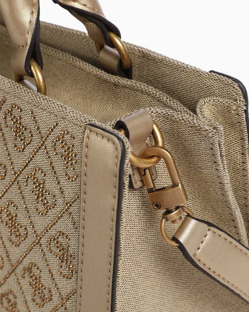 Guess Satchel Small El Çantası Latte Logo